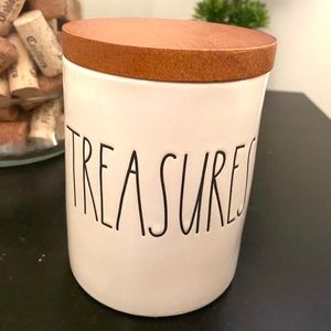 Rae Dunn TREASURES Container - Canister wood lid